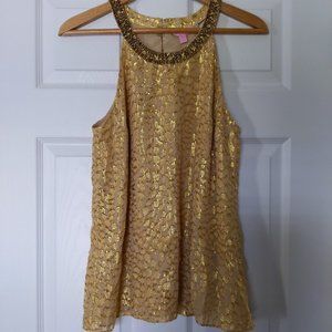 Gold Sparkle Lilly Pulitzer Size M top